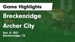 Breckenridge  vs Archer City  Game Highlights - Dec. 8, 2021
