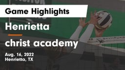 Henrietta  vs christ academy Game Highlights - Aug. 16, 2022