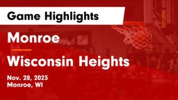 Monroe  vs Wisconsin Heights  Game Highlights - Nov. 28, 2023