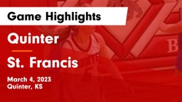 Quinter  vs St. Francis Game Highlights - March 4, 2023