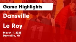 Dansville  vs Le Roy  Game Highlights - March 1, 2023