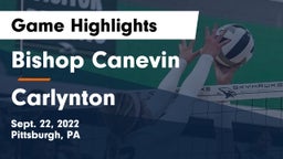 Bishop Canevin  vs Carlynton Game Highlights - Sept. 22, 2022