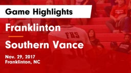 Franklinton  vs Southern Vance  Game Highlights - Nov. 29, 2017