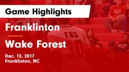 Franklinton  vs Wake Forest  Game Highlights - Dec. 13, 2017