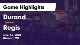 Durand  vs Regis  Game Highlights - Jan. 13, 2020