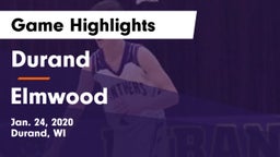 Durand  vs Elmwood  Game Highlights - Jan. 24, 2020
