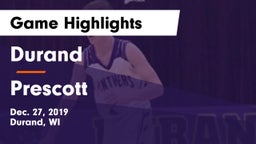 Durand  vs Prescott  Game Highlights - Dec. 27, 2019