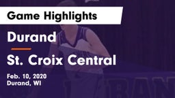Durand  vs St. Croix Central  Game Highlights - Feb. 10, 2020