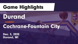 Durand  vs Cochrane-Fountain City  Game Highlights - Dec. 5, 2020