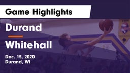 Durand  vs Whitehall  Game Highlights - Dec. 15, 2020