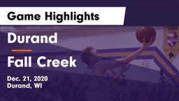 Durand  vs Fall Creek  Game Highlights - Dec. 21, 2020