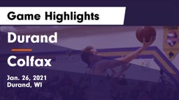Durand  vs Colfax  Game Highlights - Jan. 26, 2021