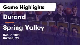 Durand  vs Spring Valley  Game Highlights - Dec. 7, 2021