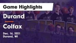Durand  vs Colfax  Game Highlights - Dec. 16, 2021