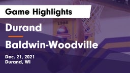 Durand  vs Baldwin-Woodville  Game Highlights - Dec. 21, 2021