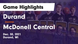 Durand  vs McDonell Central  Game Highlights - Dec. 30, 2021