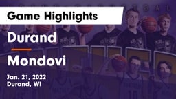 Durand  vs Mondovi  Game Highlights - Jan. 21, 2022