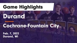 Durand  vs Cochrane-Fountain City  Game Highlights - Feb. 7, 2022