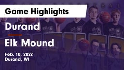 Durand  vs Elk Mound  Game Highlights - Feb. 10, 2022