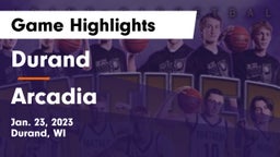 Durand  vs Arcadia  Game Highlights - Jan. 23, 2023