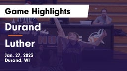 Durand  vs Luther  Game Highlights - Jan. 27, 2023