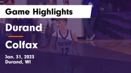 Durand  vs Colfax  Game Highlights - Jan. 31, 2023