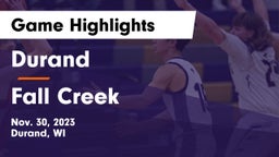 Durand  vs Fall Creek  Game Highlights - Nov. 30, 2023