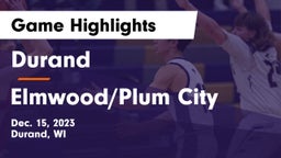 Durand  vs Elmwood/Plum City  Game Highlights - Dec. 15, 2023
