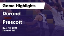 Durand  vs Prescott  Game Highlights - Dec. 18, 2023