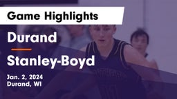 Durand  vs Stanley-Boyd  Game Highlights - Jan. 2, 2024