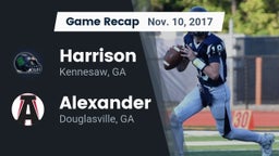 Recap: Harrison  vs. Alexander  2017