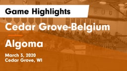 Cedar Grove-Belgium  vs Algoma  Game Highlights - March 3, 2020