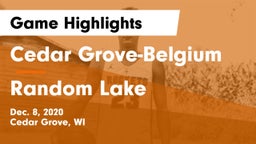 Cedar Grove-Belgium  vs Random Lake  Game Highlights - Dec. 8, 2020