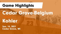 Cedar Grove-Belgium  vs Kohler  Game Highlights - Jan. 14, 2021