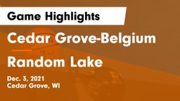Cedar Grove-Belgium  vs Random Lake  Game Highlights - Dec. 3, 2021
