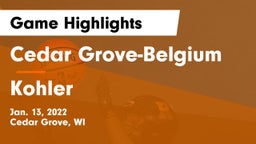 Cedar Grove-Belgium  vs Kohler  Game Highlights - Jan. 13, 2022