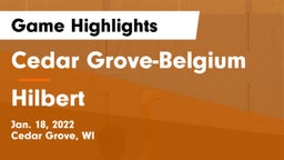 Cedar Grove-Belgium  vs Hilbert  Game Highlights - Jan. 18, 2022