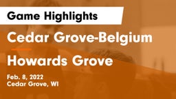 Cedar Grove-Belgium  vs Howards Grove  Game Highlights - Feb. 8, 2022