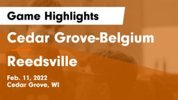 Cedar Grove-Belgium  vs Reedsville  Game Highlights - Feb. 11, 2022