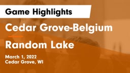 Cedar Grove-Belgium  vs Random Lake  Game Highlights - March 1, 2022