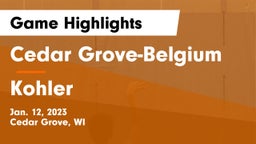 Cedar Grove-Belgium  vs Kohler  Game Highlights - Jan. 12, 2023