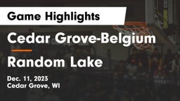 Cedar Grove-Belgium  vs Random Lake  Game Highlights - Dec. 11, 2023