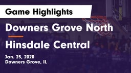 Downers Grove North vs Hinsdale Central  Game Highlights - Jan. 25, 2020