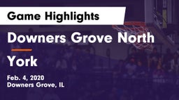 Downers Grove North vs York  Game Highlights - Feb. 4, 2020