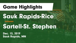 Sauk Rapids-Rice  vs Sartell-St. Stephen  Game Highlights - Dec. 13, 2019