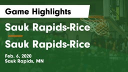 Sauk Rapids-Rice  vs Sauk Rapids-Rice  Game Highlights - Feb. 6, 2020