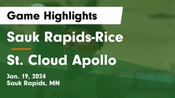 Sauk Rapids-Rice  vs St. Cloud Apollo  Game Highlights - Jan. 19, 2024