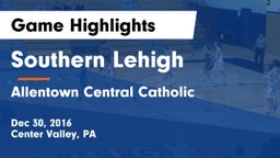 Southern Lehigh  vs Allentown Central Catholic  Game Highlights - Dec 30, 2016