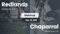 Matchup: Redlands vs. Chaparral  2016