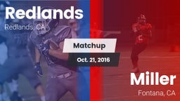 Matchup: Redlands vs. Miller  2016